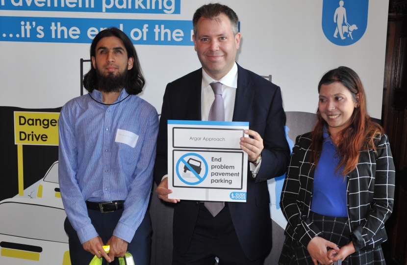 Edward with Guide Dogs supporters in Parliament