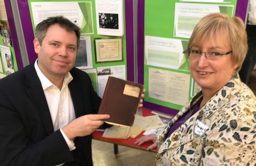 Edward with the Birstall WI President at the centenary celebrations