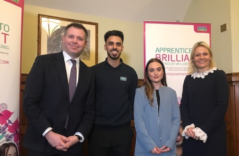 Edward with Severn Trent CEO and apprentices