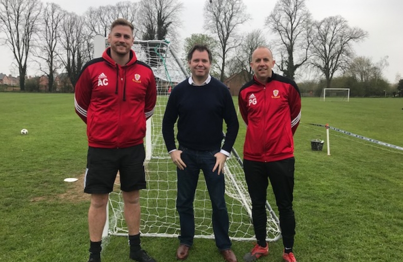 Edward with Rothley Imps FC Cttee Members