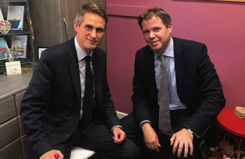 Edward with Education Secretary, Gavin Williamson