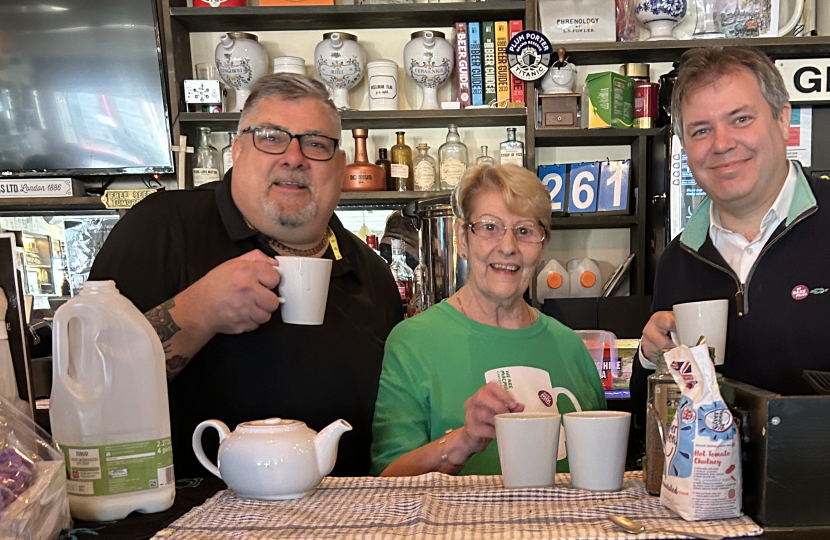 Edward with Dave & Jean at the Macmillan Coffee Morning