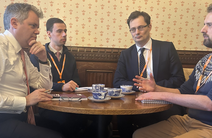 Edward meeting the team from Beat in Parliament