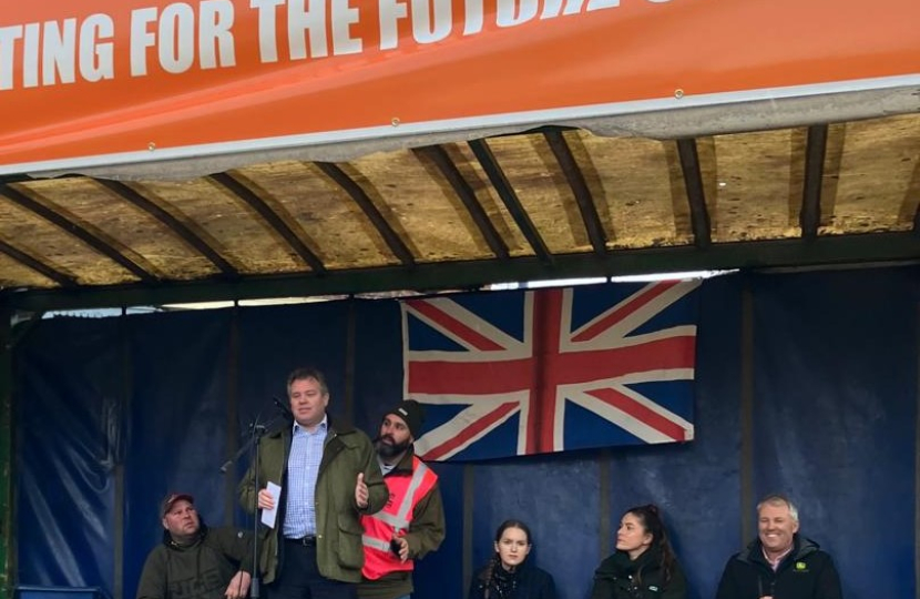 Edward speaking at the farming rally in Melton Mowbray