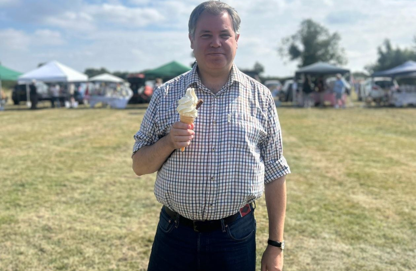 Edward enjoying an ice cream at the fete