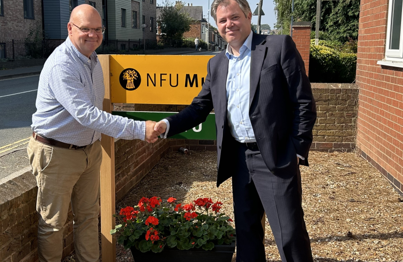 Edward in Melton with local NFU Rep James Haddon