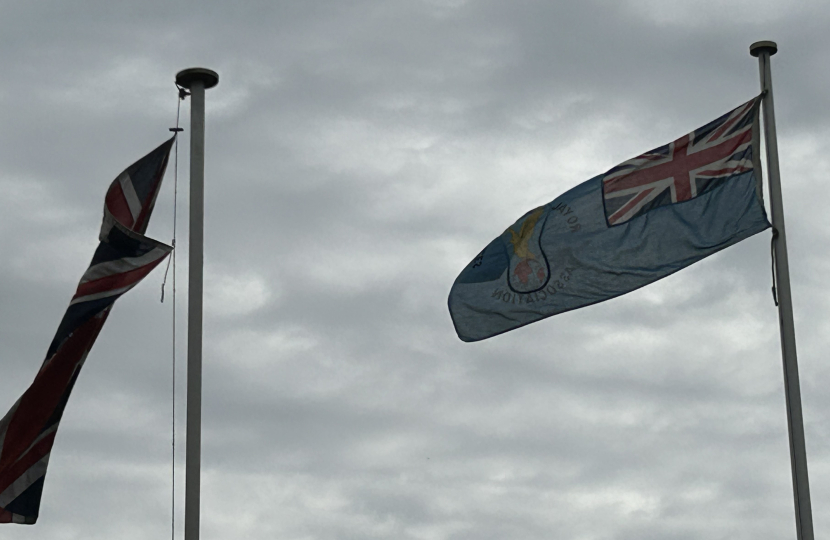 The RAF flag flying above Melton