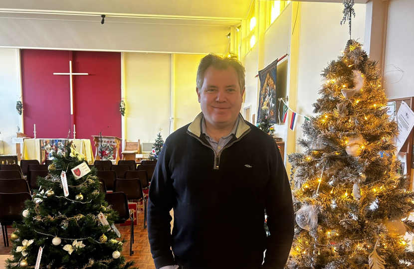 Edward at St Hildas East Goscote Christmas Tree Festival