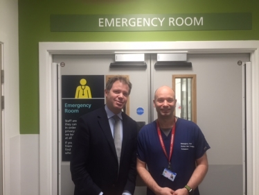 Edward with Dr Teasdale at the new LRI A&E