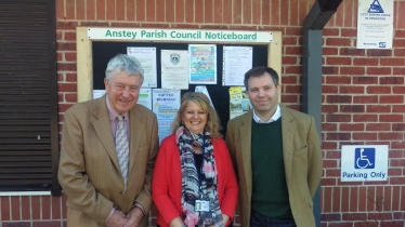 Edward with Cllrs Snartt and Taylor in Anstey