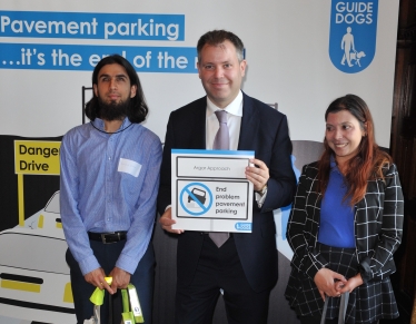 Edward with Guide Dogs supporters in Parliament