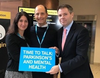 Edward with Parkinsons UK campaigners Ronnie and Suzette