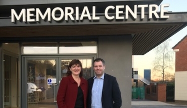 Edward with Nicky Morgan at Mountsorrel Memorial Hall