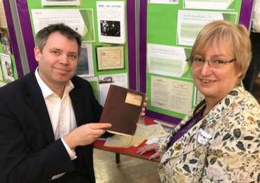 Edward with the Birstall WI President at the centenary celebrations