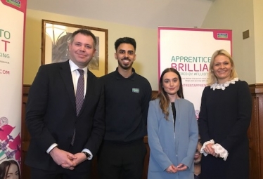 Edward with Severn Trent CEO and apprentices