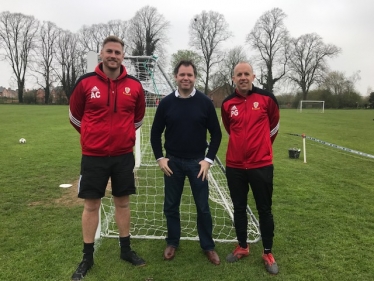 Edward with Rothley Imps FC Cttee Members