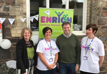 Edward meets volunteers from Enrych charity with Cllr Taylor