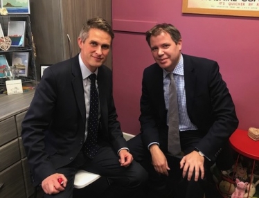 Edward with Education Secretary, Gavin Williamson