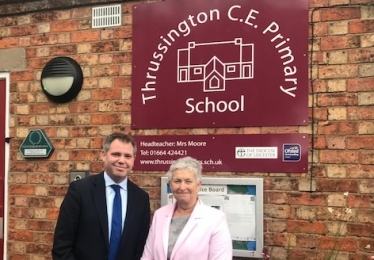 Edward with Headteacher, Mrs Moore