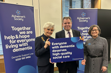 Edward with Angela Rippon and the Alzheimers Society