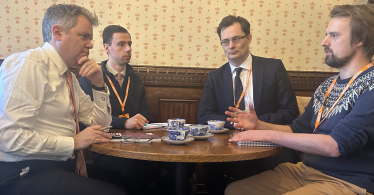 Edward meeting the team from Beat in Parliament