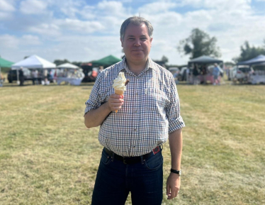 Edward enjoying an ice cream at the fete