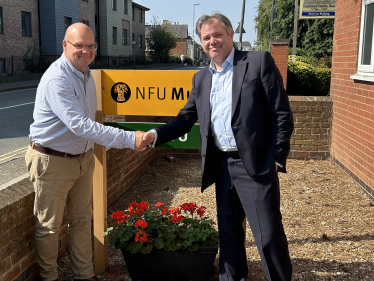 Edward in Melton with local NFU Rep James Haddon