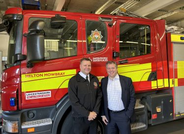 Edward with Leicestershire's Chief Fire Officer