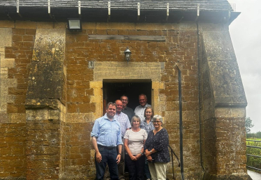 Edward at the village hall after the meeting