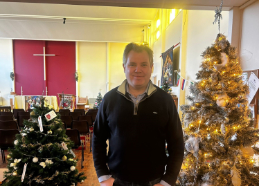 Edward at St Hildas East Goscote Christmas Tree Festival