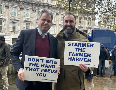 Edward with Simon Orson at the Farmer's Rally in Whitehall